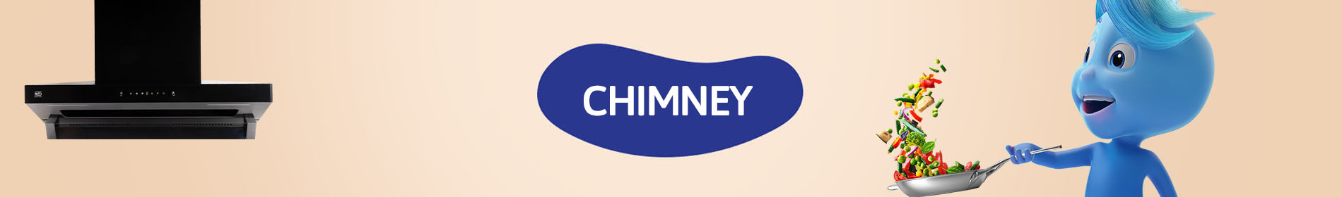 image showing text chimney on middle wrapped by irregular shape oval ,maxima chimney on left side and mascot cooking on right side